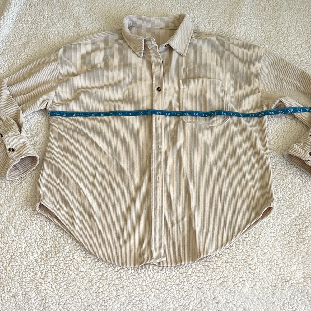Like New Cream Corduroy 3/4 Length Sleeves